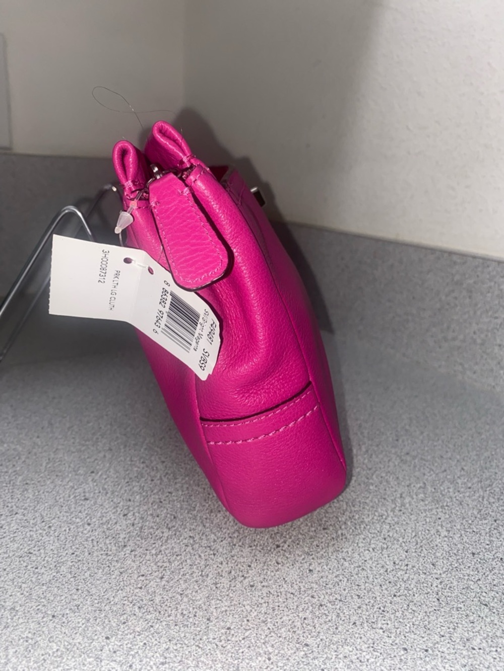 Coach Park Leather Legacy Bright Magenta Turnlock Clutch NWT - Picture 4 of 14